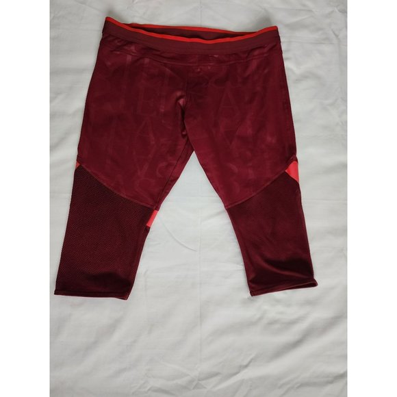 Adidas By Stella McCartney Run Athletic 3/4 Running Tights, Dark Vine Size Large - Picture 3 of 16